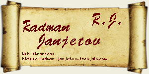 Radman Janjetov vizit kartica